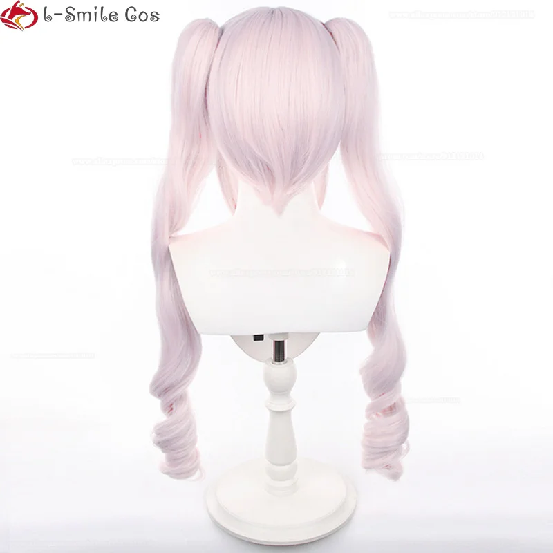 Game Alice Cosplay Pruik 70Cm Lang Roze Krullend Krullend Pony Hittebestendig Haar Vrouwen Schattige Pruiken + Pruik Cap