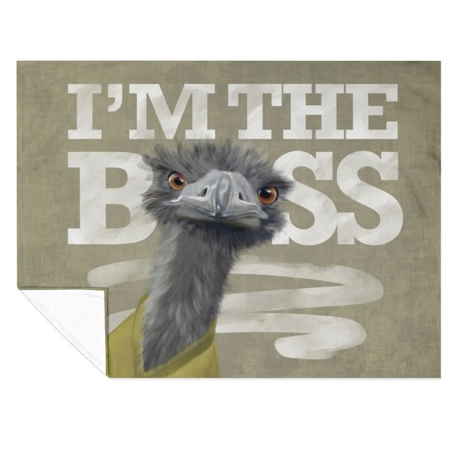 

Ostrich. I'm the Boss! Throw Blanket For Decorative Sofa Travel For Sofa Thin Single Blankets