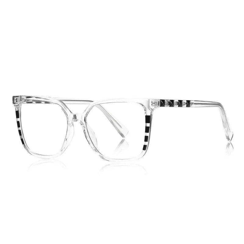 Markendesign Luxus-Brillengestelle für Damen Anti-Blaulicht Computerbrille Katzenaugen-Optikgestell Flachspiegel 56801