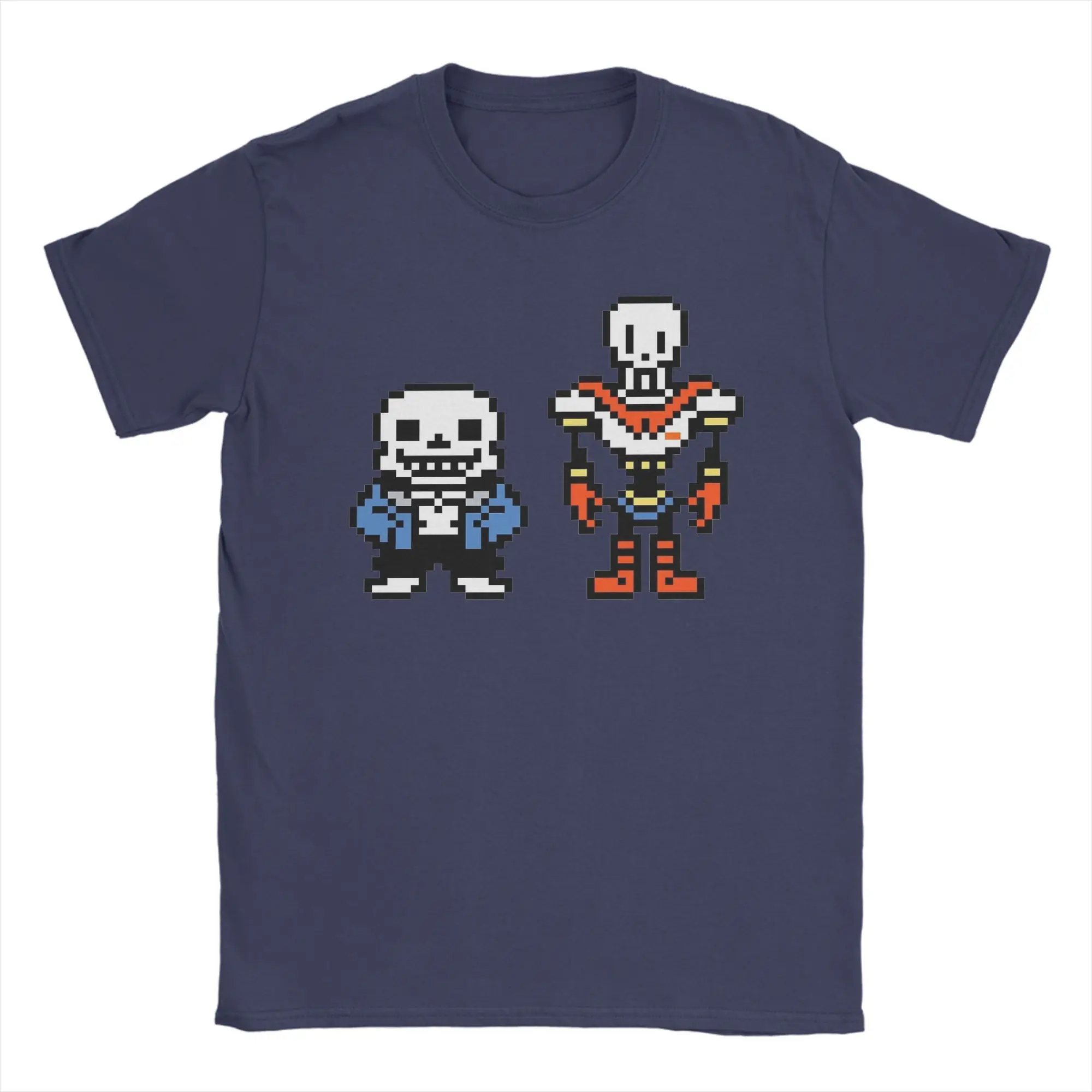 Undertale Sans and Papyrus T Shirts for Men Pure Cotton Fashion for Male T-Shirt Game Tee Shirt Short Sleeve Clothing Printed