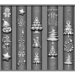 Nail Christmas Silicone Mold 3d Carving Nailart Template DIY Manicure Deco Tool