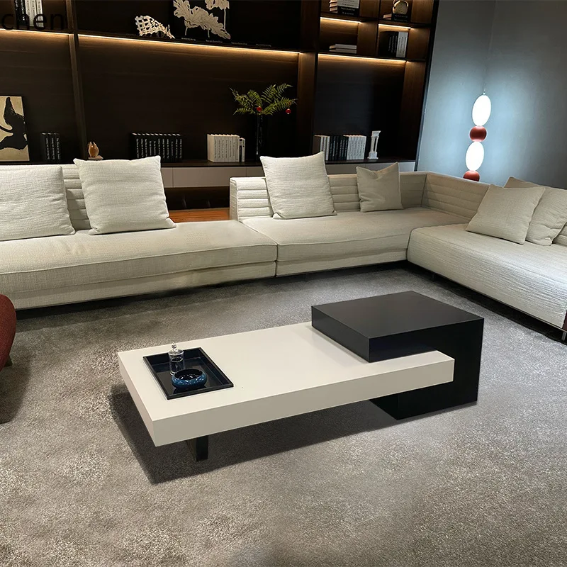 HXL High-End Feel Rock Slab Coffee Table Minimalist Modern Simple Living Room Tea Table Extendable