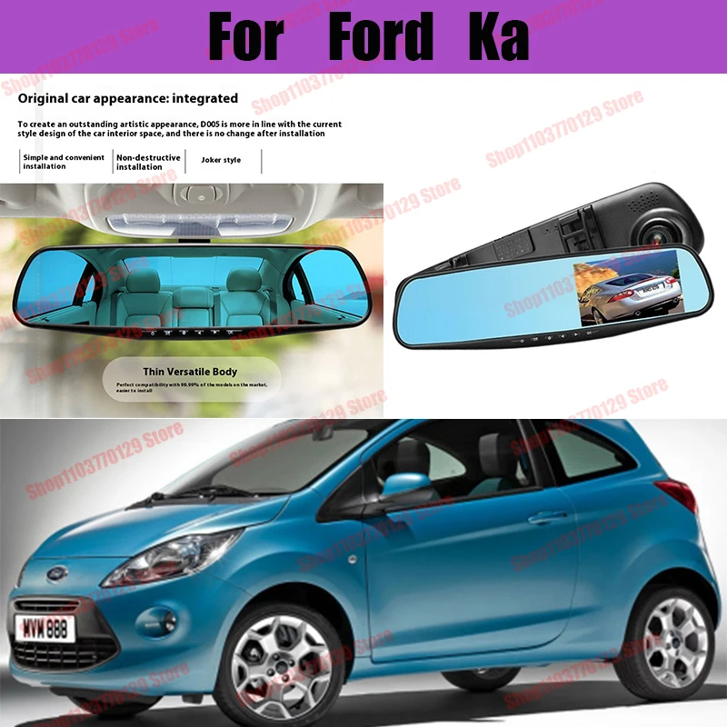 

For Ford Ka High definition dual lens driving recorder with front and rear dual recording reverse images Car dvr