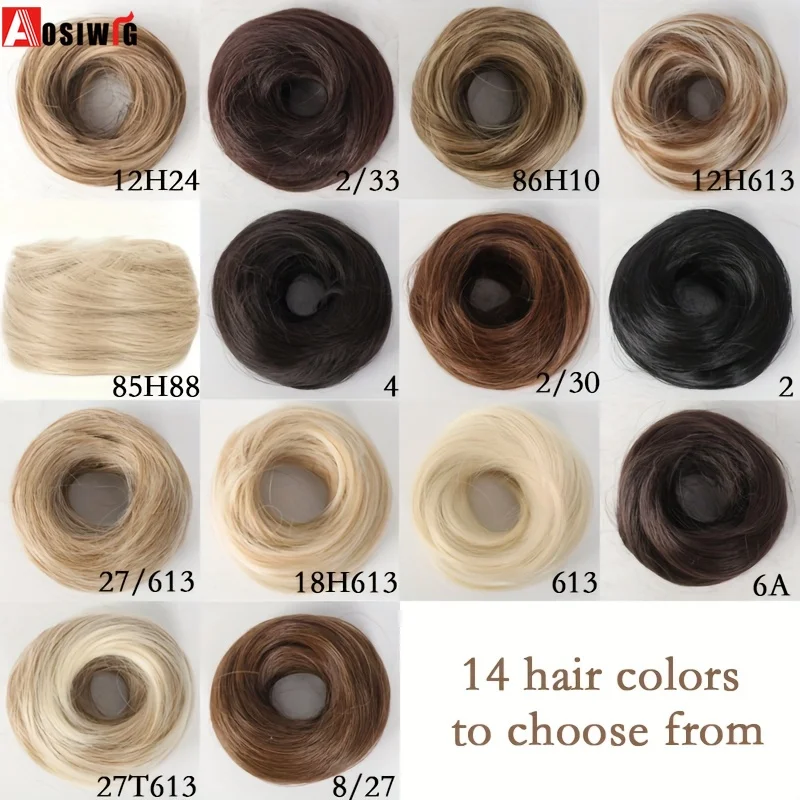 Aosiwig الاصطناعية فوضوي دونت كعكة الشعر أوبدو Chignon مع وصلة شعر مرنة للنساء إكسسوارات الشعر اليومية كسول