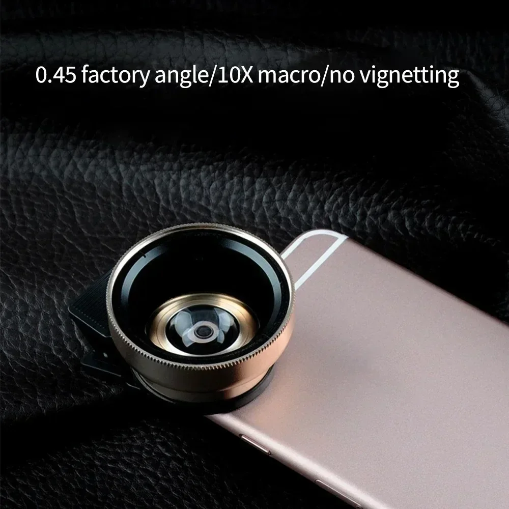 2 IN 1 Lens Clip Universal 37mm Phone Lens Professional 0.45x Ultra Wide Angle Macro External Phone HD Lens For iPhone Xiaomi15