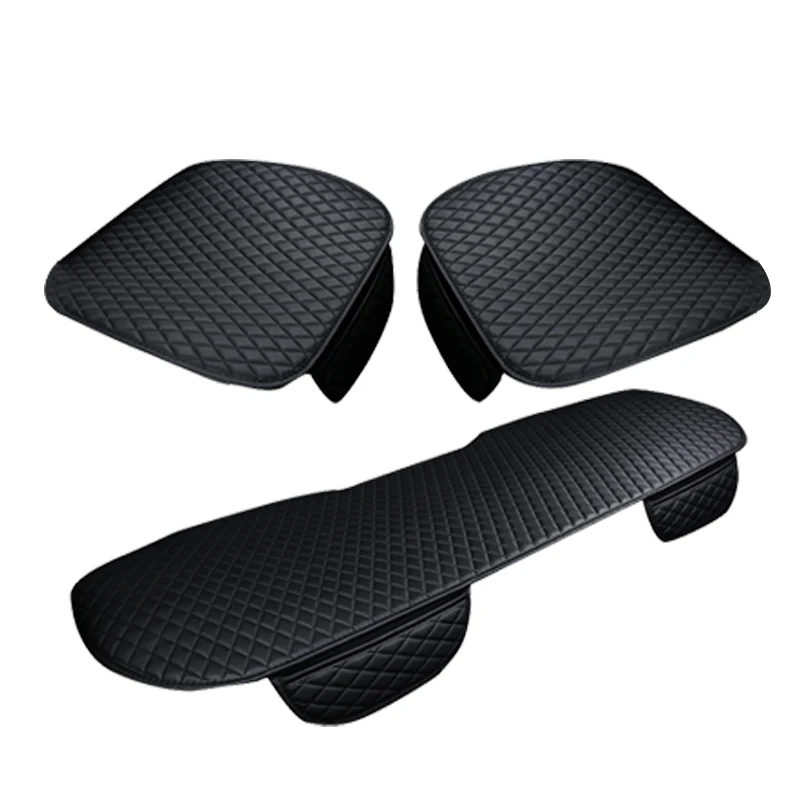 

3Pcs PU Leather Car Seat Cushions Anti-Slip Breathable Seat Pads Mats Car Interior Front Back Seat Covers for Universal Car,Car