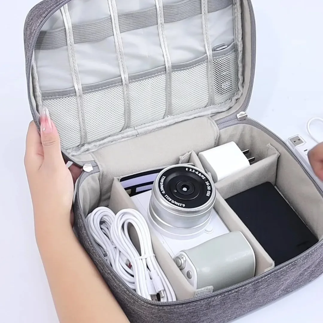 Portable USB Data Line Charger Storage Bag Travel Multi Layer Cable Organizer Cable Storage Bag Digital Electronic Organizer