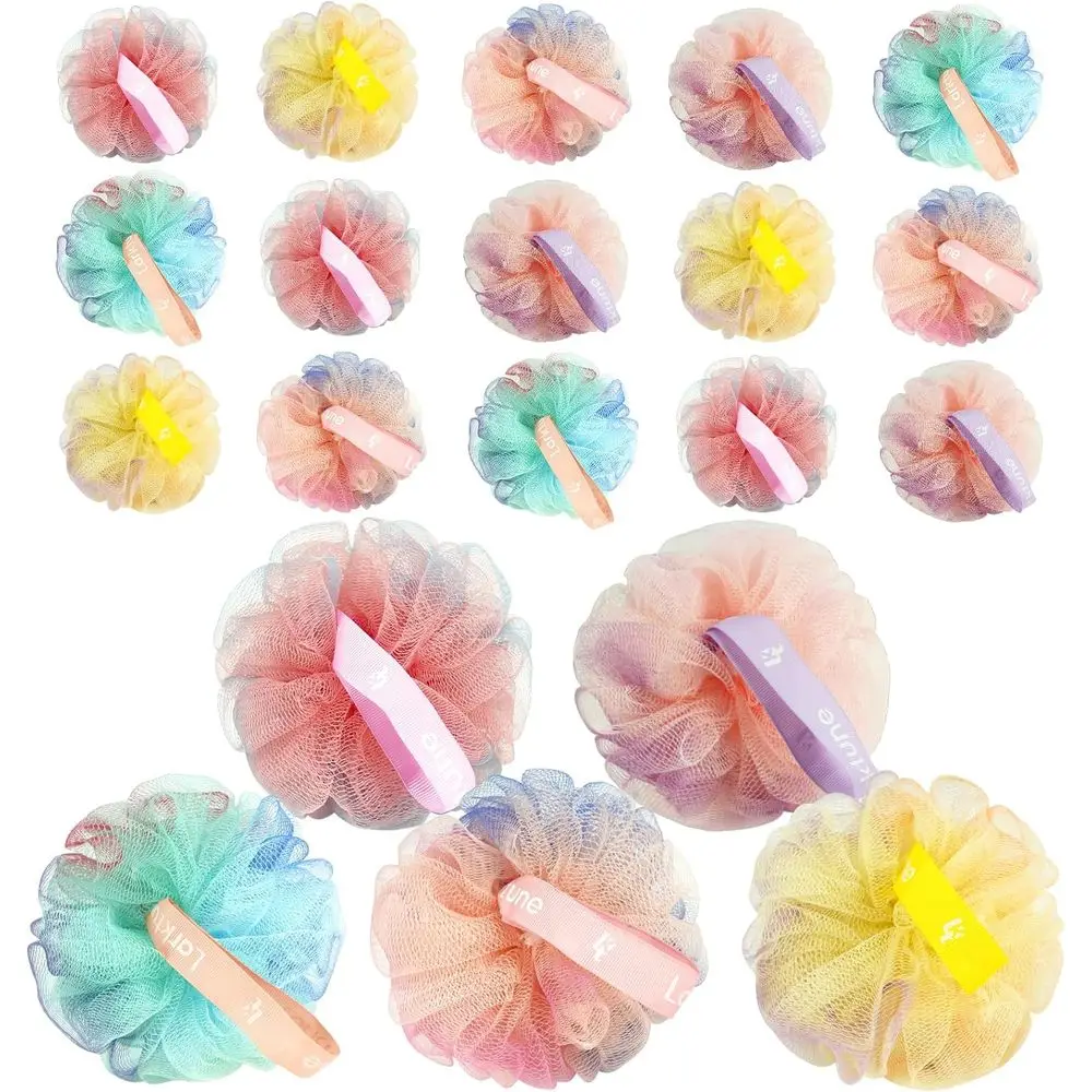 

Набор из 20 мини-губок для душа Looah, 20 г, дорожный размер, нейлоновая сетка, для мытья тела или душа, отшелушивающая мочалка-скрабер Looah