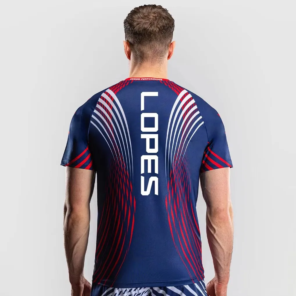 Sommer Chandler Übergroßes Schnelltrocknendes Atmungsaktives T-Shirt für Sport Streetwear Familien-Matching Freedom 250 Fight Night Walkout Trikot – Detail 4