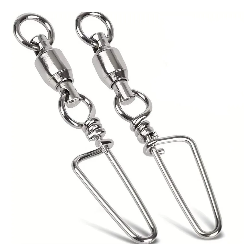 20pcs Durable Stainless Steel Fishing Swivels - High Strength Ball Bearing Snap Swivels For Saltwater And Freshwater Fishing