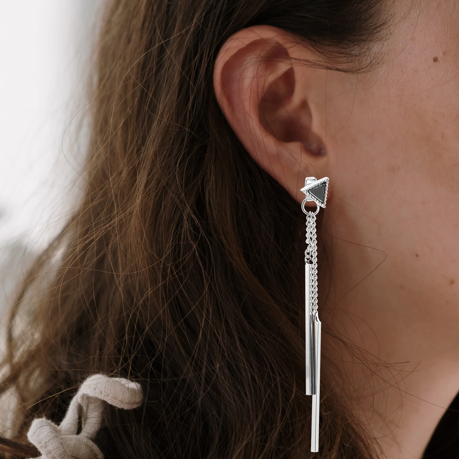 

1 Pair Long Triangle Tassel Dangle Earrings For Women Fashion Jewelry Valentine Gift Statement Dangling Earrings 2023