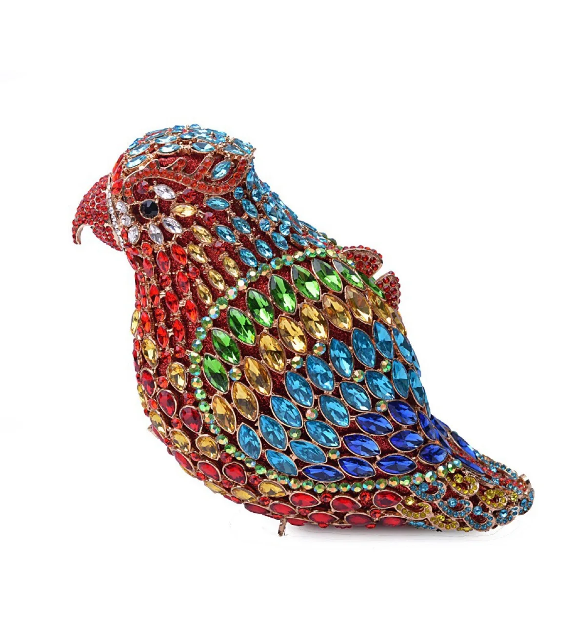 

Parrot Diamond Dinner Bag Metal Hard Box Full Of Diamonds Banquet Clutch Bird Clutch Pochette Soirée Femme Mariage Taschen Damen