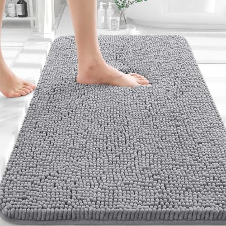 

Bathroom Rugs 36x24, Extra Soft Absorbent Chenille Bath Rugs, Rubber Backing Quick Dry, Machine Washable Bath Mats for Bathroom
