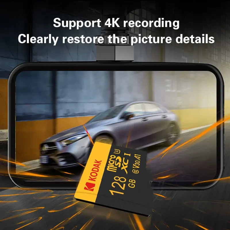 10Pcs Kodak Original TF Micro SD Card 128GB memory Card Microsd Class10 Flash Card High Speed With SD Adapter on Phone or Camera