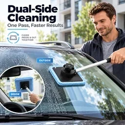 2026 Dual Magnetic CarWindshield Cleaner,Dual Side Car Glass Cleaner,Streak-Free Auto Glass Cleaning Kit Windshield Clear During