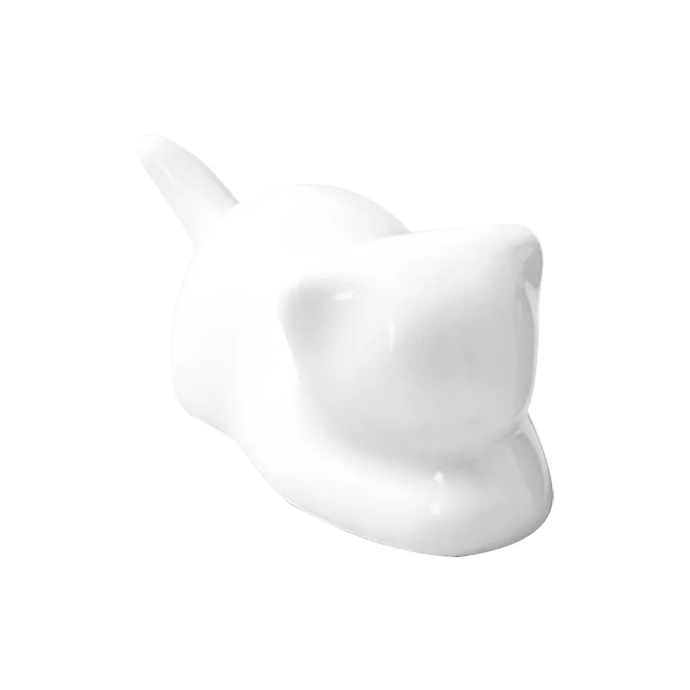 حامل أقلام على شكل قطة من السيراميك لفرشاة الخط وأقلام الحبر وديكور سطح المكتب وإكسسوارات الكتابة ومنظم الدراسة الفنية الصغيرة هدية #1