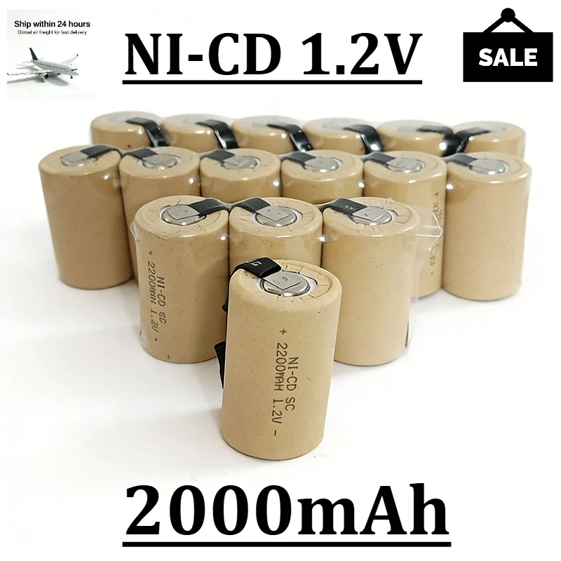 

Screwdriver Electric Drill SC Batteries 1.2V 2200mAh Sub C Ni-Cd Rechargeable Battey With Tab Power Tool NiCd SUBC Cells