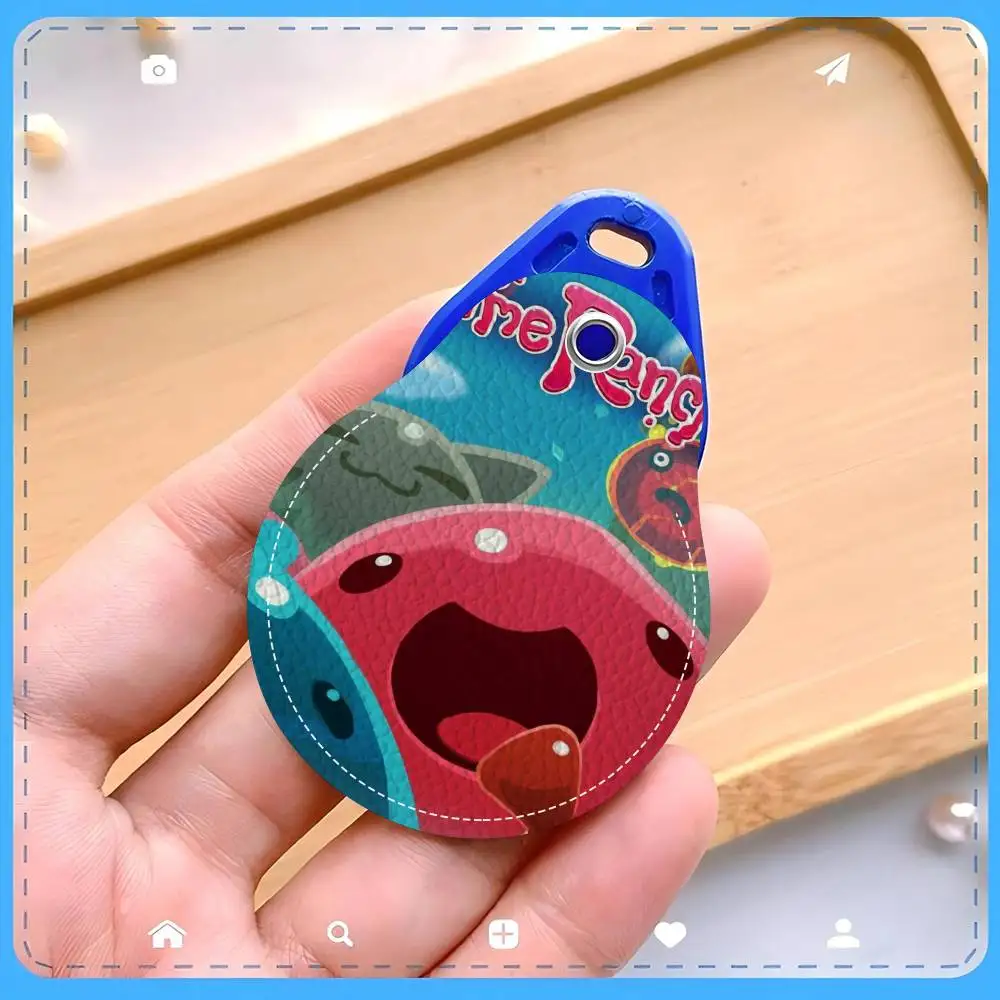 لعبة S-Slime Rancher PU حامل بطاقة المفاتيح حلقة رئيسية قفل الباب الوصول العلامات بطاقة حافظة المفاتيح بطاقة الوصول مفتاح العلامة الدائري