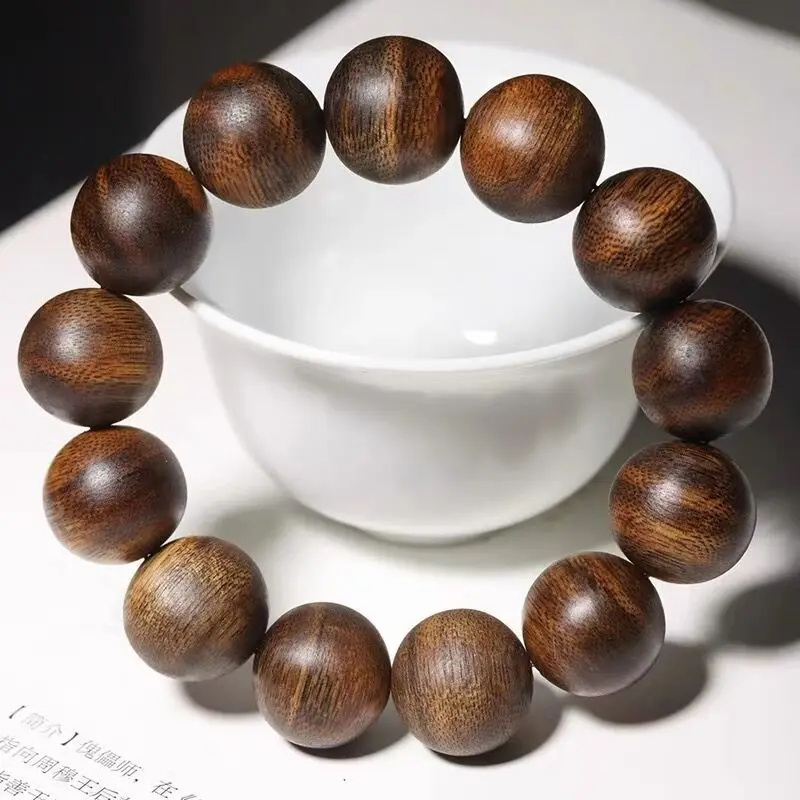 Vietnam Nha Zhuang Natural Agarwood Honey Fragrance Floral Bracelet 108 Gifts