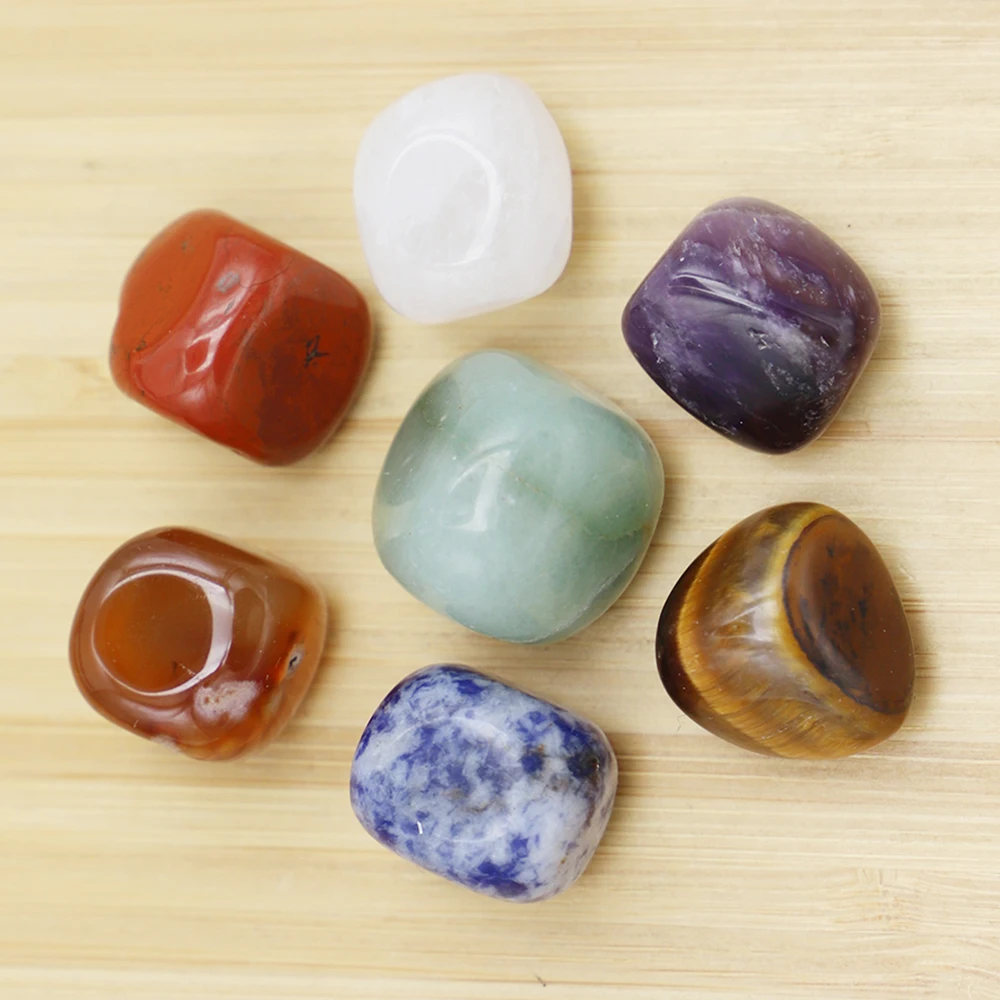 Free Shipping Natural 7 Color Crystal Meditation Energy Stone Irregular Large Particle Polishing Home Decoration Wholesale 7Pcs