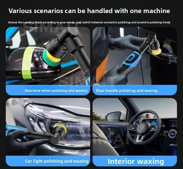 AC 220V Handheld Electric Detail Polishing Machine Portable Waxing and Grinding Machine Car Paint Repair Tools 2000-5000RPM