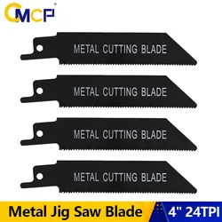 CMCP Jig Saw Blade 4 inch 24TPI Carbide Reciprocating Saw Blade Fast Cutting Tool For Metal, Plastics, Aluminum