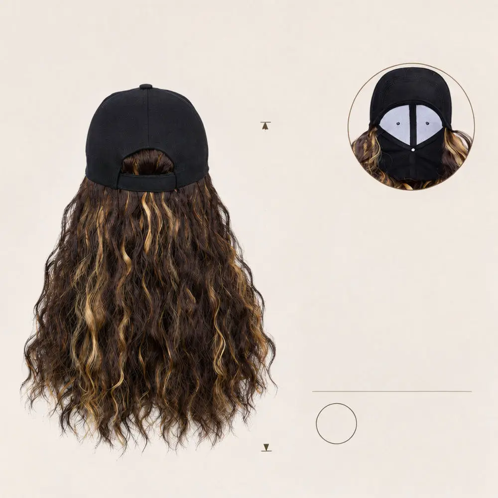 Trendy Baseball Cap With Curly Hair For Ruoyun Synthetic Short Wool Roll Wig Natural Style Easy Wear Headwear