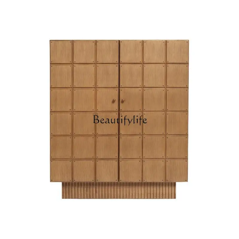 

Retro medieval side cabinet French art solid wood display high side cabinet