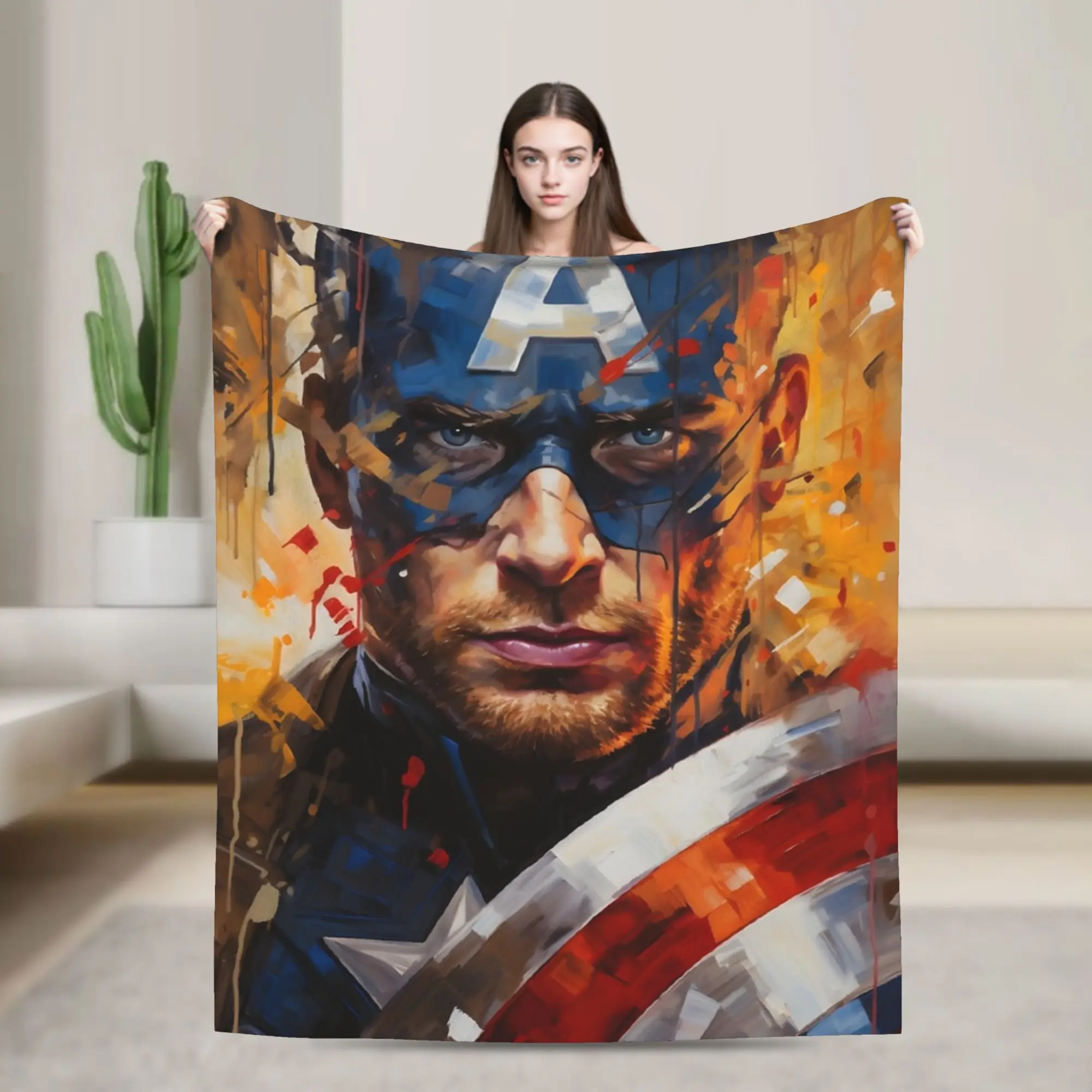 

Одеяло с принтом Капитана Америки для мужчин и женщин, ультра мягкие пледы для кровати, 50x60 дюймов, разные размеры