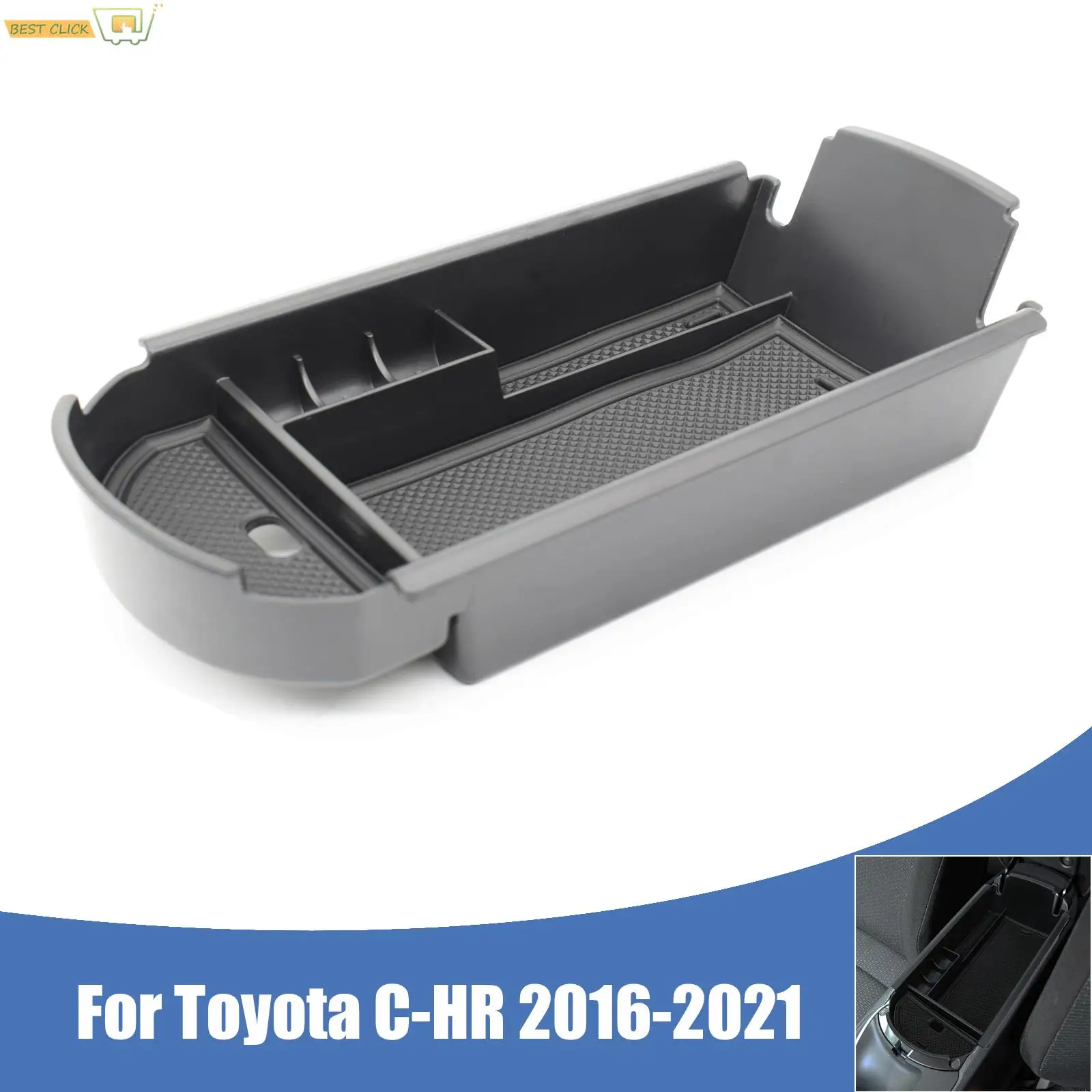 

Armrest Storage Box Center Console Organizer Container Holder For Toyota C-HR CHR 2016 2017 2018 2019 2020 2021 Car Accessories