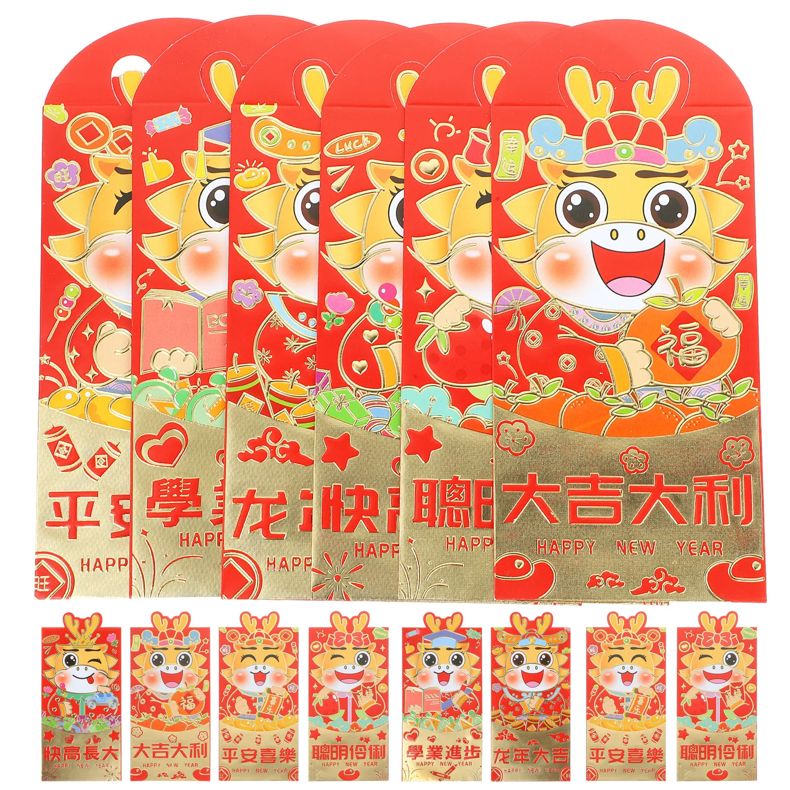 

24Pcs Chinese Style Paper Red Envelopes Red Packets Festival Money Storage Lucky Money Bags New Year Gifts Letter Envelope