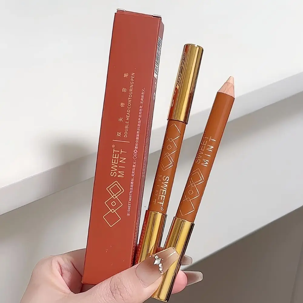 Double Head Contouring Shading Pen Shadow Three-dimensional Highlight Stick Brightening Skin Face Brighten Concealer Pencil