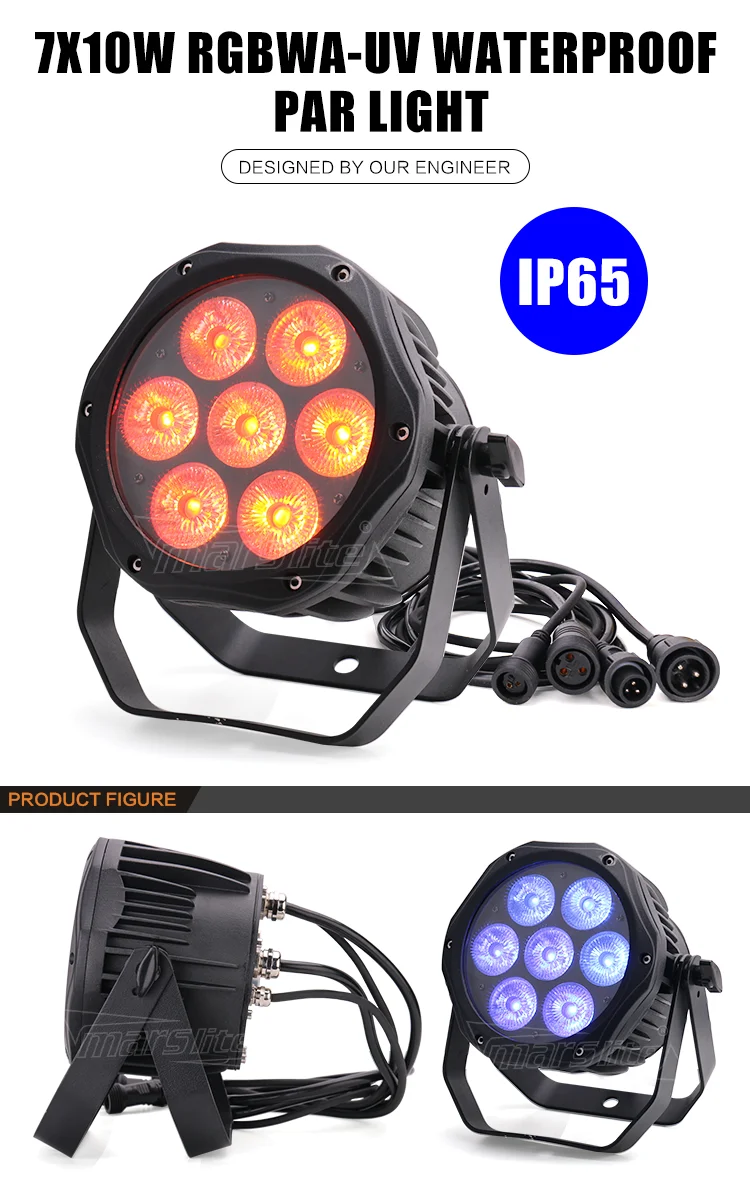 Projecteur LED extérieur Par 7*10W RGBW 4en1/6en1 LED étanche, projecteur LED Par