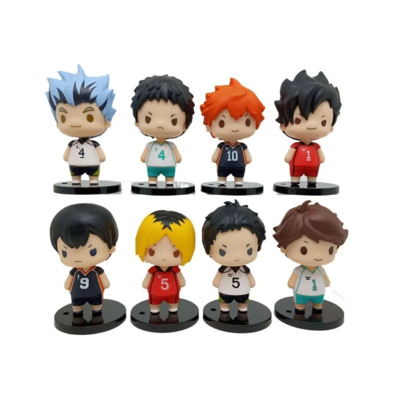 8 шт. Аниме фигурки Haikyuu игрушки Q версия Kenma Kozume Shoyo Hinata Kotaru Bokuto Yu Nishinoya модель подарок экшн-фигурка ПВХ