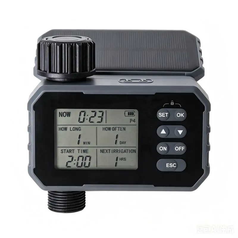 Automatic Solar Sprinkler Timer Smart Water Timer Rechargeable With Rain Sensor Hose Irrigation System For Garden Lawn Yard