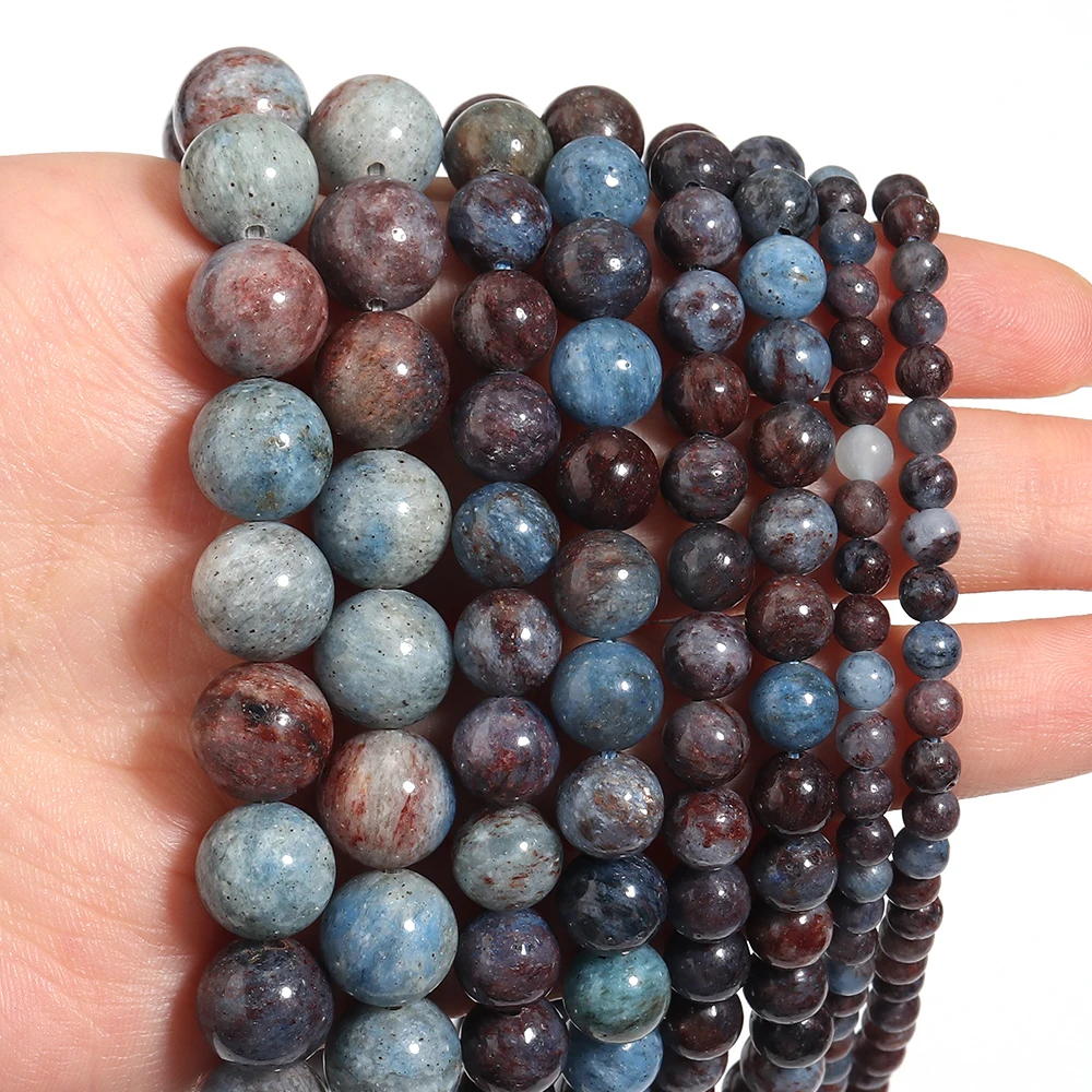 4/6/8/10mm Natural Stone Beads African Blue Brown Jade Round Loose Spacer Beads For Jewelry Making DIY Beading Bracelet Handmade
