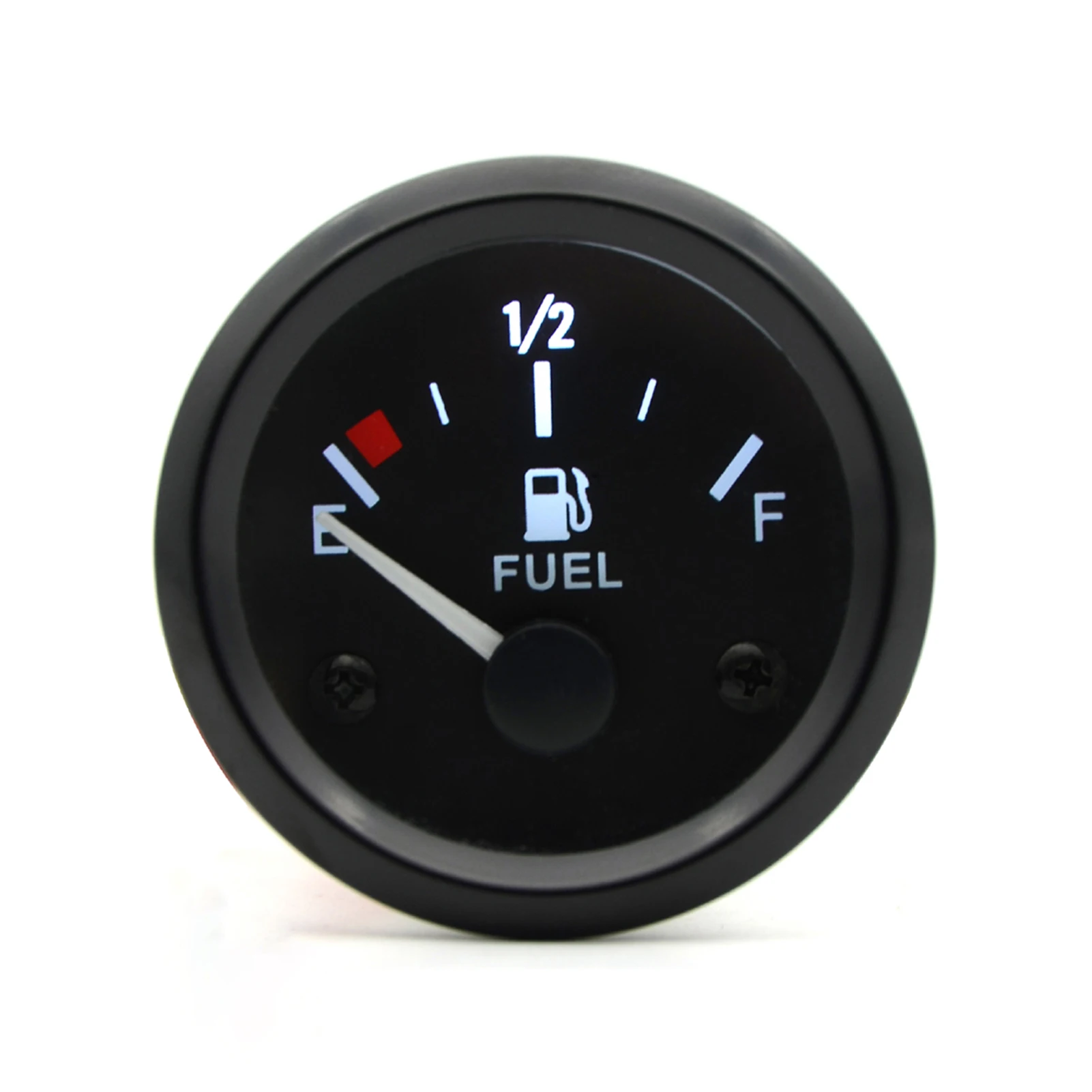 2'' 52mm Fuel Level Gauge, Pointer 12V Car Fuel Tank Meter with LED Backlight Rim Automotive Gauges with Fittings