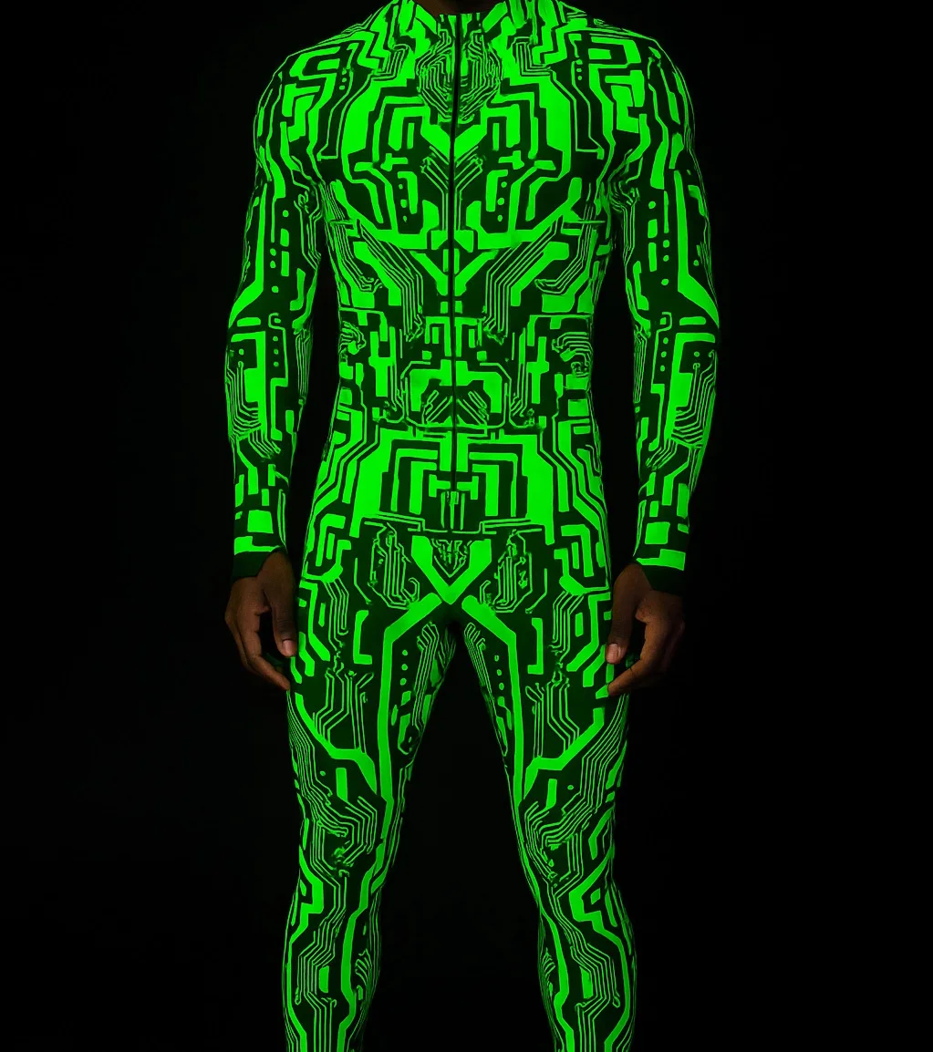 Herren Halloween Cyberpunk Jumpsuit 3D Digitaldruck Roboter Zentai Erwachsenen Cosplay Catsuit Bodysuit Karneval Rennrad Kostüm – Detail 4