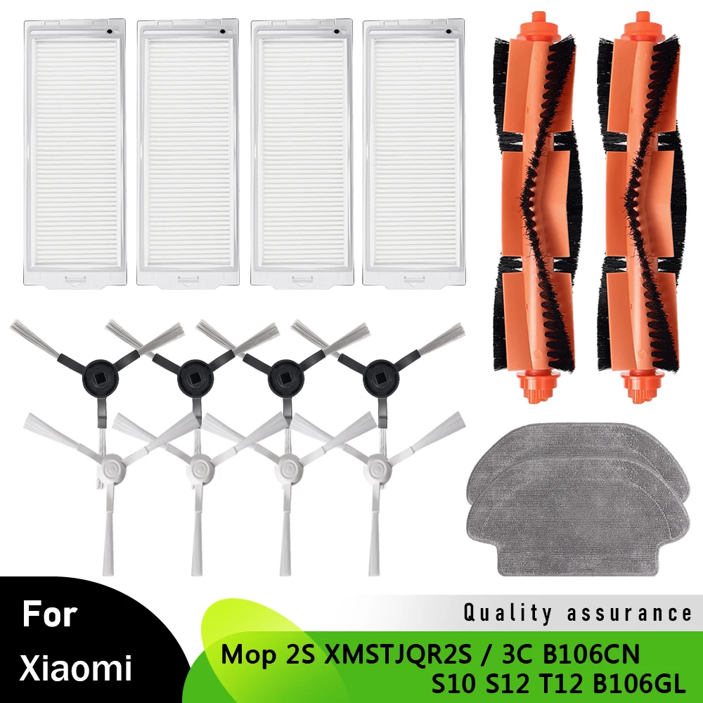 Accessoires pour aspirateur Robot Xiaomi Mop 2S XMSTJQR2S /S12 3C B106CN S10 T12 B106GL, pièces en tissu pour filtre à brosse latérale principale