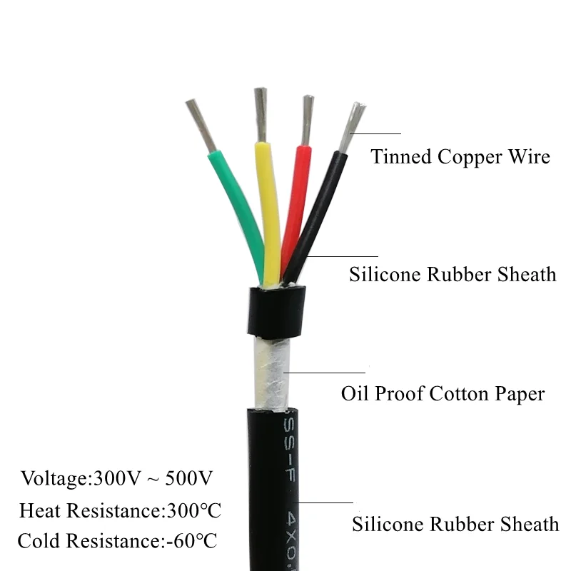 5m/lot YGC Multi 2 3 4 Core Silicone Rubber Insulated Wire Flexible Cable High Temperature Heat Resistant Tin Plated Copper Line