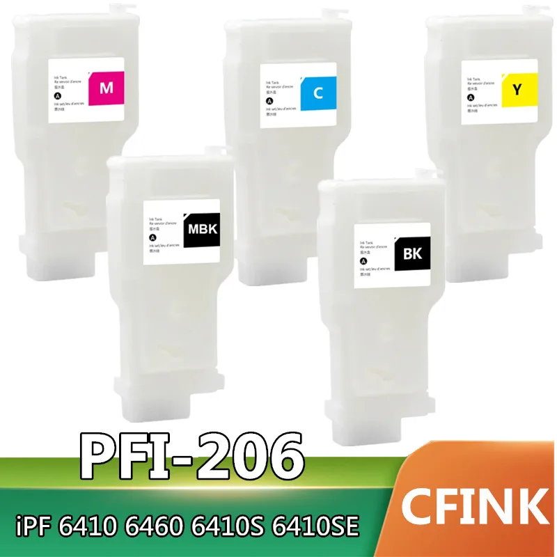 

PFI-206 PFI 206 чернильный картридж с чипом для Canon iPF 6410 6460 6410S 6410SE чип для принтера PFI206 300 мл