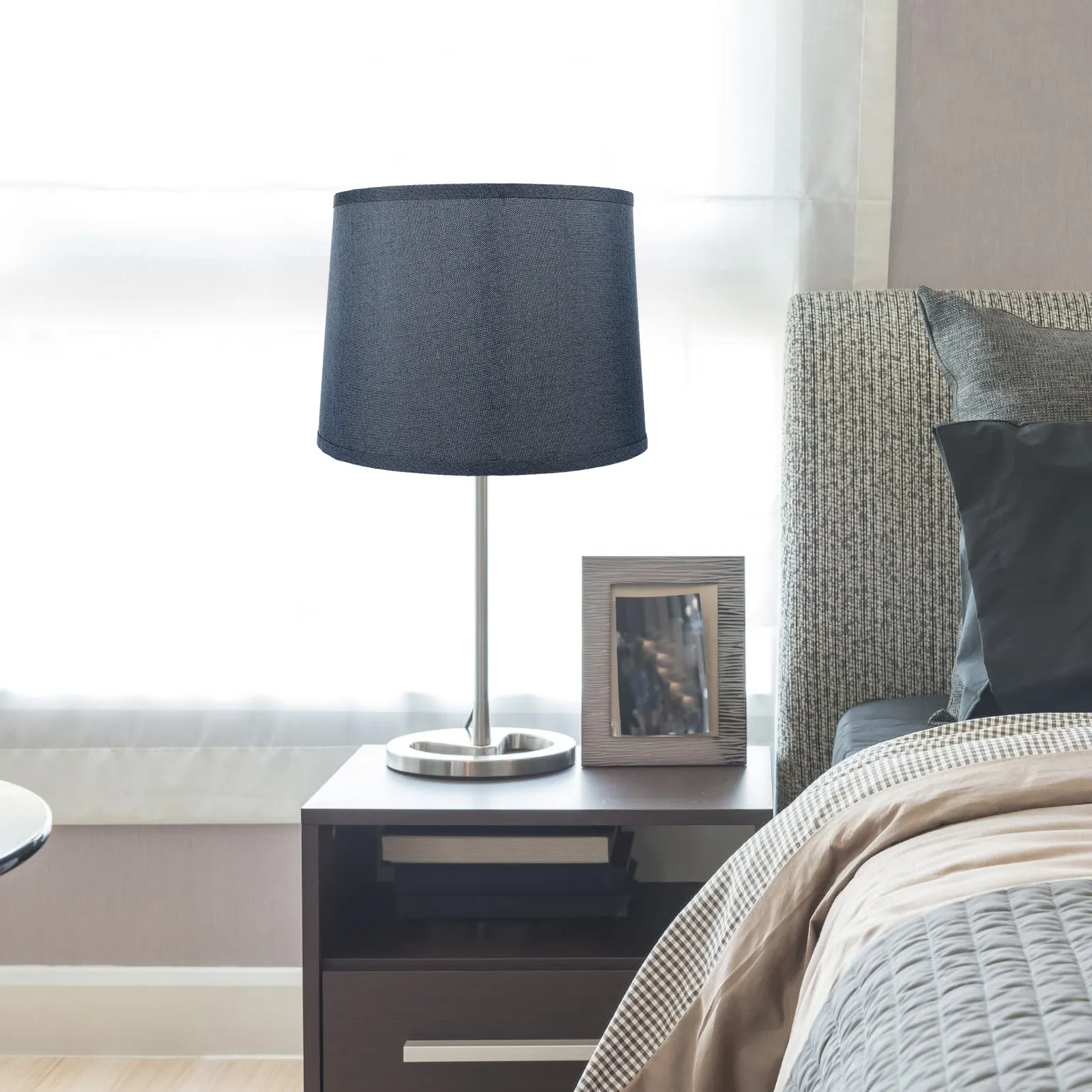 

Круглый абажур из льняной ткани с железным каркасом для замены абажура настольной или напольной лампы в спальне или гостиной