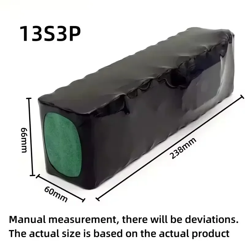 48V 50Ah 1000W 13S3P lithium-ion battery pack, suitable for free transportation of 54.6V 50000mAH with BMS+52.6V 2A charger