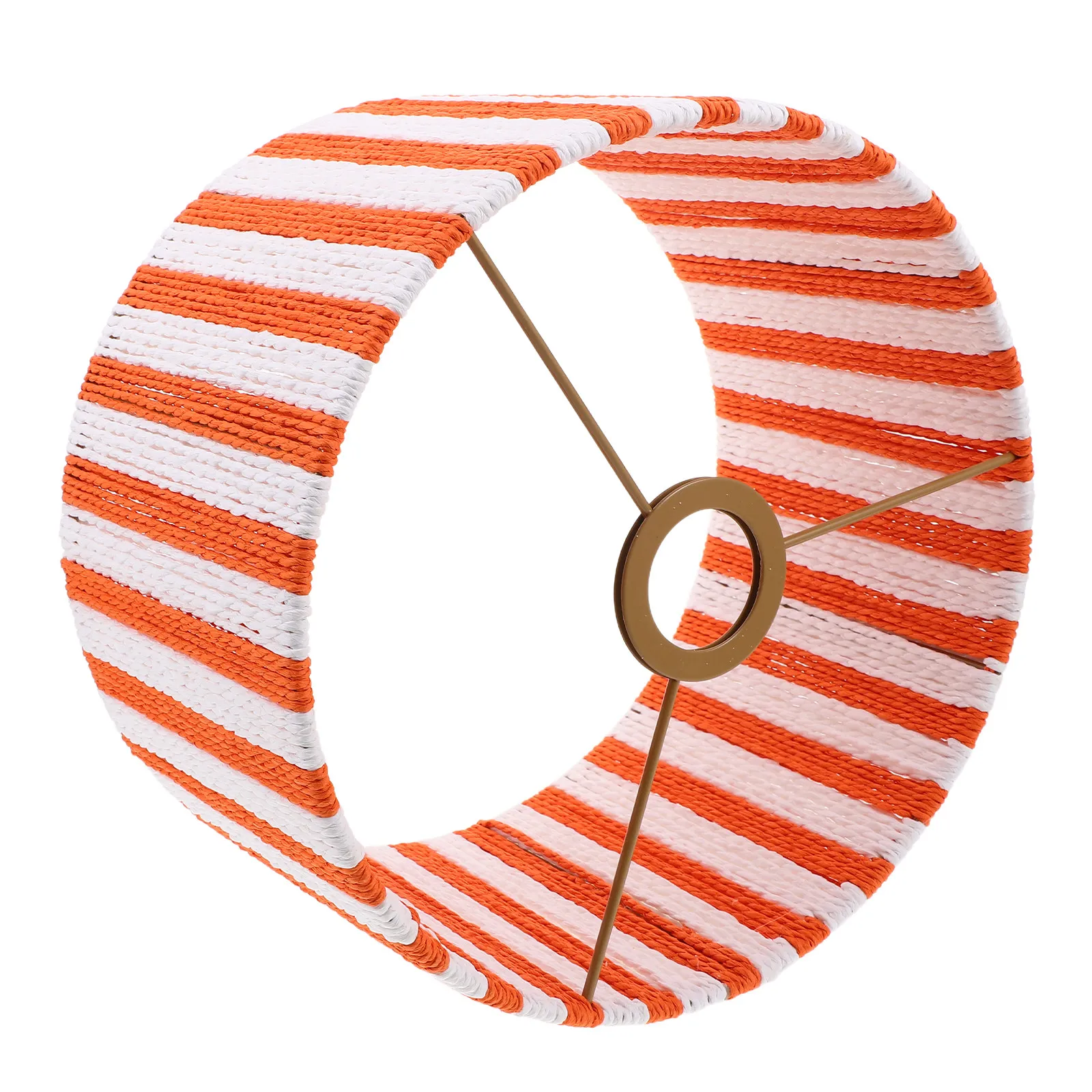 Macaron Drum Lampshade Dual Tone Striped Paper Rope Replacement Table Lamp Shade Bedside Light Soft Diffusion Modern