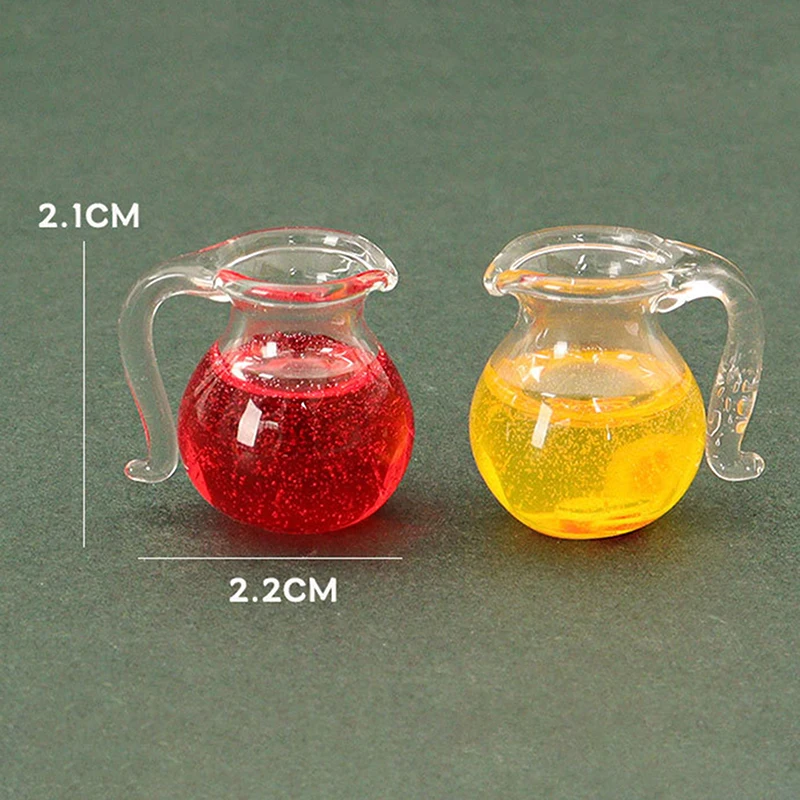 New 1pcs Dollhouse Mini Teapot Accessories Miniature DIY Doll House Scene Fruit Juice Simulation Decoration Model