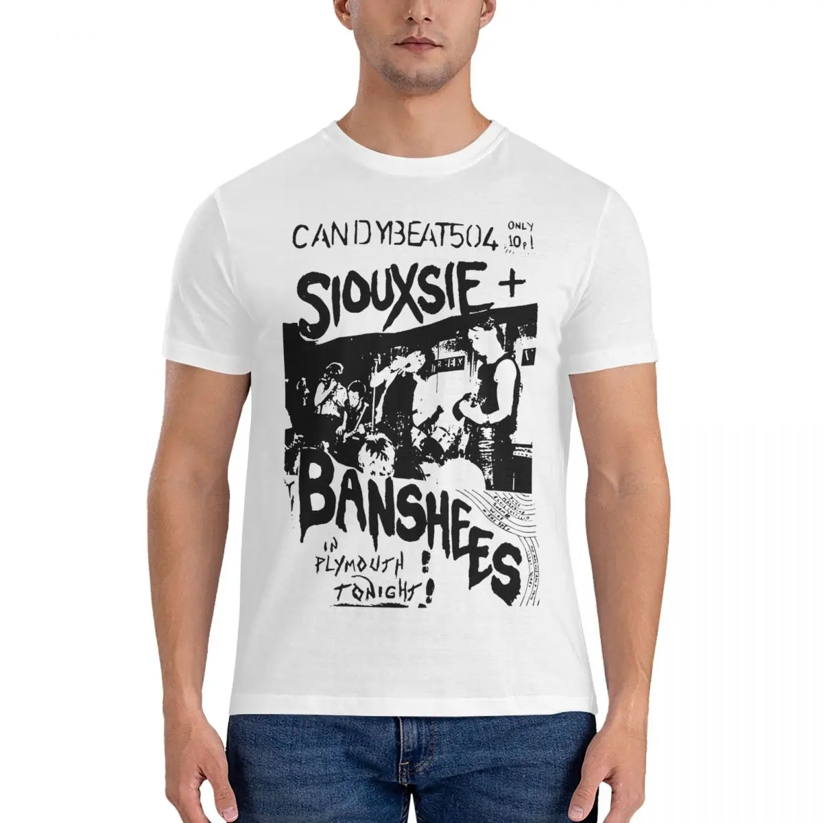 

Men T-Shirt Post Punk Vintage Awesome 100% Cotton Tee Shirt Short Sleeve Siouxsie And the Banshees T Shirt Crewneck Tops Gift