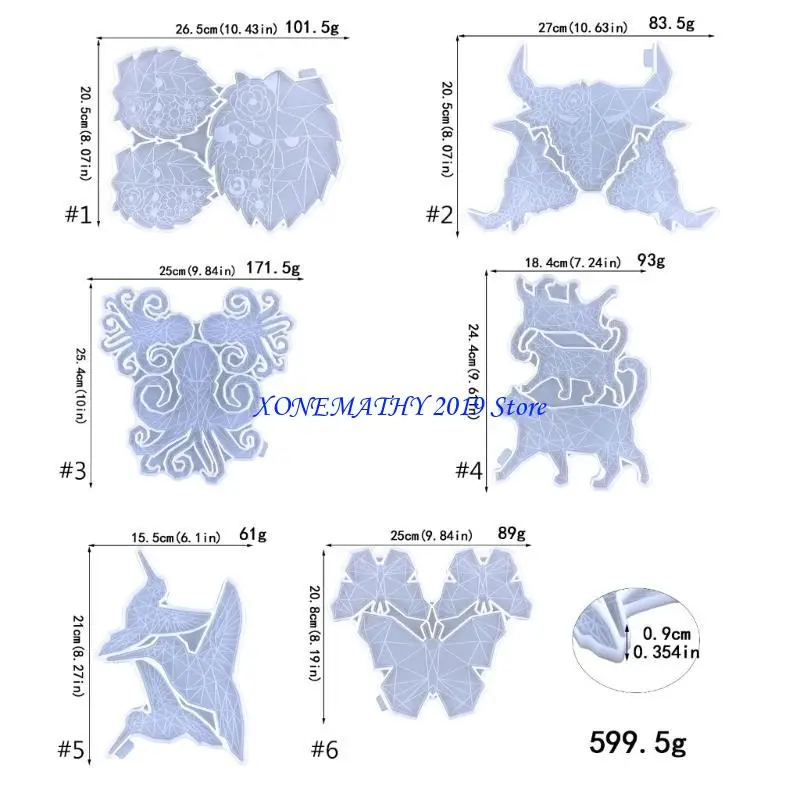 F42F قالب سيليكون قوي سهل الإصدار على شكل حيوان جميل ملحق محمول للأكواب ذاتية الصنع والمشروعات المنزلية المزخرفة #6