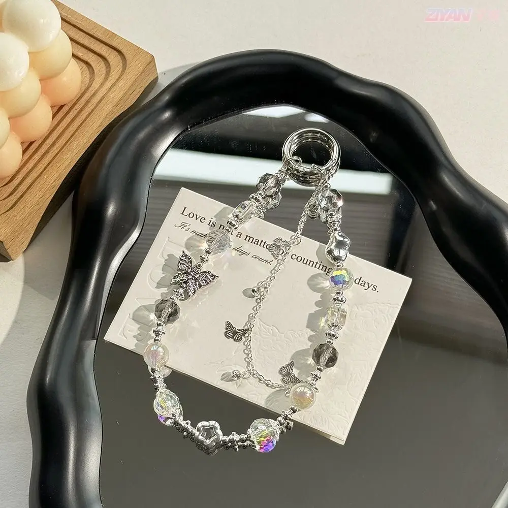 

Acrylic Butterfly Phone Chain Butterfly Bowknot Y2K Phone Charm Strap Y2K Sweet Love Heart Beaded Chain Girls