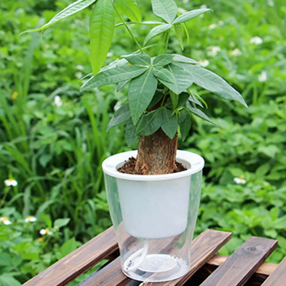 2026 Lazy Flowerpot Self Watering Planter with Water-absorbing Cotton Rope Breathable Drainage Flower Pot for Indoor Plants