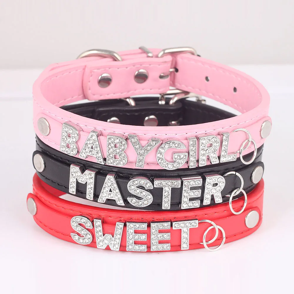 Personalisierte DIY Choker-Halskette mit Buchstaben, O-Ring-Kette, Metall-Leine, Gothic-Geschenk-Halsband, Individuelles PU-Leder – Detail 8